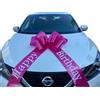 Chexin Fiocco rosa gigante per il compleanno dell'auto, Happy Birthday, nastro regalo grande - XXL 76 cm/30, enorme fiocco per auto, maglia grande, per bicicletta e fiocco con nastri da 185 cm