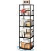 IBUYKE Librerias Girevole a 4 Ripiani,Libreria Verticale,Nero TBC004B | Scaffali in legno Girevole a 360°con Display Libreria da Pavimento per Camera da Letto Soggiorno