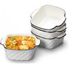 TuYines Teglia da forno piccola, in ceramica, set da 4 pezzi, stampi da forno quadrati, con manici in ceramica, piccolo forno, per lasagne, tiramisù, stampo da forno