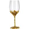 XUDREZ Calice da vino, 320 ml, senza piombo, smaltato, motivo floreale, 2 | Bicchieri senza piombo, design a fiore smaltato dipinto, capacità 320 ml, cristallo rosso e bianco, finiture dorate
