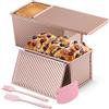 lafo Stampo per pane con coperchio, rettangolare, oro rosa, set di 2 stampi per pane tostato, con coperchio e 3 utensili per spatola