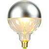 TIANFAN Lampada LED Senza Ombra G125, 6W Dimmabile, Testa Argento/Specchio, 2700K Caldo, E27, Decor Edison Retro Industriale