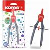 Kores - Cirkos: Compasso con Rotella di Regolazione per Bambini, Studenti e Adulti, Leggero ed Ergonomico, Materiale Scolastico per Matematica, Disegno e Progettazione, Confezione Singola