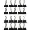 GUTE LINES Fermacarte, Clip Multiuso in Metallo Foldback Clip Morsetti di Carta Cravatta Ufficio di Cancelleria Pinze, per Office Home (Nero, 60 PZ X 15 MM)