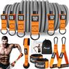 HPYGN Resistance Bands Fasce di resistenza 420lbs Fasce di fitness Expander Tube Bands, set di fasce di resistenza con maniglie, cinghie alla caviglia e ancoraggio, zaino portatile, per interni ed
