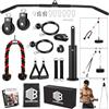 ManiBoom Kit Carrucola Palestra (204 kg) - Carrucola per Sollevamento Palestra con Barra 2 in 1, Corda Tricipiti e Maniglie per Home Gym