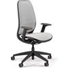 Sedus SE:Air Girevole ergonomica, Sedia da Ufficio, Plastica, riciclabile al 100%, Grigio/Nero, 42-55cm, bis 130kg Belastbar