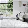 Elle Decor ation Artistique Tappeto a pelo lungo, moderno per soggiorno, Shaggy, motivo moderno, morbido bohémien, per soggiorno, camera da letto, bianco crema, 120 x 170 cm