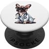 Smart Paws Studio Bulldog francese medico veterinario cane cucciolo medico PopSockets PopGrip Adesivo