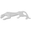 DRW Figura di una pantera in ceramica in bianco sabbia e oro 60x15x16,5cm