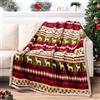 PAVILIA Coperta natalizia di alta qualità, in pile Sherpa, decorazione natalizia, renna, accogliente coperta invernale per cabina, per divano, 50 x 60 cm