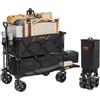 VEVOR Carro Pieghevole a Doppio Strato Capacità di Peso 350-450 Libbre, Carrello Portaoggetti in Tessuto Leggero Pieghevole con Rotelle, Trasportabile per Pesca Campeggio Shopping Giardino Picnic