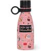 Legami - Vacuum Bottle Hot & Cold Mini, Sushi Cat, Borraccia Termica leggera e resistente, Chiusura Ermetica, Manico in Silicone removibile, in Accaio Inox, Capacità 300 ml