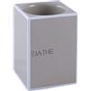 AWD Interior FELINO Bicchiere Porta spazzolini, Poliresina, Beige e Bianco, 6,5 x 6,5 x 9 cm