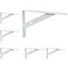 Relaxdays Set da 6 Reggimensola da Muro, Staffe per Mensole, HLP: 9,5x1,5x15 cm, Supporti Angolari per Scaffali, Bianco