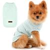 PAIDEFUL Abbigliamento per Cani di Piccola Taglia Ragazzo Ragazza Estate Maglietta a Righe con Cucciolo Gilet Traspirante Cotone Tee Senza Maniche Chihuahua Yorkshire Verde S