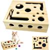 CUVZORA Generico Scatola da lavoro per gatti Activity Box puzzle in legno giocattolo interattivo per gatti per interni auto-occupazione divertente giocattolo tiragraffi per gattini e gatti