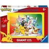 Ravensburger - Puzzle 6 Anni, Giant Floor Puzzle 125 Pezzi, Pokémon - Puzzle Bambini 6 Anni, Collezione Pokémon, Giochi Educativi e Divertenti, Idee Regalo