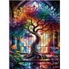 Artinhand Ottimi Puzzle per Adulti 500 Pezzi Vetrata Albero della Vita Puzzle in Legno Sfidanti Regalo per Amici Famiglia Decorazione per la Casa