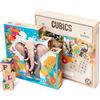 Générique CUBICS - Puzzle Montessori in legno 6 in 1 | 36 cubi con 5 puzzle di animali, lettere e numeri | Giocattolo educativo 3+ | Legno naturale senza plastica | Idea regalo per Natale o compleanno