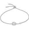 Fossil Bracciale da donna in argento Sterling con chiusura ad anello a molla, Argento brillante