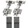 LOOTICH 105 Grado Fixed-On Battuta Esterna Cerniere per Porte con Ammortizzatore Integrato Chiusura Lenta Cucina Cerniera Armadio Porta per Ante Mobili Morbido Paracolpi 2 Pezzi