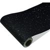 CRE8TIVE Carta da Parati Glitterata Nero Carta Adesiva Glitter Carta Adesiva per Mobili Scale Carta da Parati Adesiva Muro Pellicola Adesiva per Mobili Decorativi Armadio Camera da Letto 20cm x 200cm