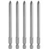 QUARKZMAN 5Pz #2 Punte Cacciavite Phillips PH2 1/4 Gambo Esagonale 4 (100mm) Lungo Acciaio S2 Magnetiche Inserti per Avvitatore per Cacciavite Elettrico Punte Trapano 0.236 (6mm) Asta