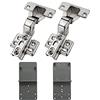 LOOTICH 105 Grado Fixed-On Battuta Interna Cerniere per Porte con Ammortizzatore Integrato Chiusura Lenta Cucina Cerniera Armadio Porta per Ante Mobili Morbido Paracolpi 2 Pezzi