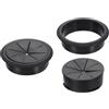 QUARKZMAN 2 Pc Passacavi Per Scrivania Adatto Per Foro Da 80mm/3.15 Copriforo Plastico Passacavi Massiccio Per Cavi Casa Ufficio Nero
