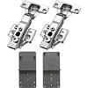 LOOTICH 95 Grado Clip-on Regolazione a 3-Way Battuta Esterna Cerniere 35mm con Ammortizzatore per Porte Soft Close Cerniera per Cucina Armadio Porta Ante Mobili Paracolpi 2 Pezzi