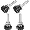 QUARKZMAN 4 Set M8 x 40mm Manopole Zigrinate Filettatura Maschio Viti Testa Zigrinata Dadi Rondelle, Impugnatura Manopola Bloccaggio 25mm Manopole Testa Plastica Viti Testa Zigrinata, Nero