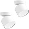 Klighten 2 Pezzi Faretti da Soffitto Orientabili, Attacco GX53, Faretto da Cilindro in Alluminio, Rotondo Faretto Superficie Moderna, 81 x 79 mm, Lampadina non Inclusa, Bianco