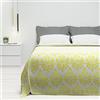 Byour3 - Copriletto Puro Cotone Matrimoniale Letto Singolo Piazza E Mezza Fantasia Damascato Primaverile Estivo Telo Arredo Copritutto Multiuso Copridivano GrandFoulard Coperta (Giallo, 1 P e mezzo)