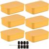 CNKHDZ Set di 6 contenitori con coperchio, contenitori impilabili con coperchio, contenitori in plastica, contenitori per scaffali, cucina, bagno (Giallo, 25.5 * 18 * 7.7cm)