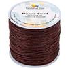 PH PandaHall 106m Filo Cotone Cerato Marrone 0.5mm Filo Cerato per Macramè, Cordino in Poliestere per Creazione di Gioielli Collane Braccialetti Artigianato Fai Da Te
