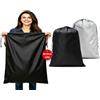 Dmjia® 2 Pezzi Grande Sacco Biancheria Sporca 60 x 90 cm, Pieghevole Sacco Portabiancheria Sporca, Grande Capacità 120L Sacchi Biancheria Sporca, Con Coulisse Sacco Panni Sporchi (Nero & Argento)