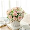 AUSHOPLAH Fiori artificiali, Fiore artificiale Come Vero, Fiori Catturali In Vaso, Desktop Piccoli Vasi Di fiori, Decorazione Matrimonio E338 (C Rosa)