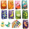 Flintronic 45 Pezzi Sacchetti Regalo di Carta, Regalo Borse, Dinosauro Caramella Sacchetto, Sacchetti Regalo di Carta per Bambini Feste di Compleanno/Matrimoni/Mercati/Negozi/Caffè(60Adesivi)