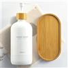 MAISONOVO Vassoio da appoggio per il bagno | Portasapone per lavello della cucina | Vassoio dispenser sapone | Vassoio in legno di bambù per bancone bagno
