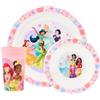 Disney Princess, set da tavola per bambini, 3 pezzi, in polipropilene, con piatto, ciotola e bicchiere con Belle, Cenerentola, Biancaneve e Moana, adatto al microonde e alla lavastoviglie, adatto per