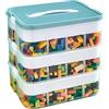 Keyacht Scatole Plastica con Coperchio per Lego Contenitori Impilabili Portaoggetti Trasparenti Scatola Giochi per Bambini con Scomparti