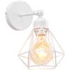 TOKIUS Lampada da Parete Interna Industriale Applique da parete Gabbia Interno E27 Metallo Lampadari e Plafoniere Cucina regolabile 180° Per Cucina Camera da letto (Bianco, 1 pezzo)