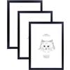 Joyshare Cornice Foto, Cornice MDF con Vetro Acrilico Ultrachiaro, Moderna per Foto e Quadri, Design Sostituibile (Classico, Nero, A4:21x29.7 cm /3x)