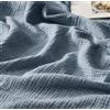 R.SHARE Coperta Mussole 100% Cotone per Adulti 130x150cm Coperta Cotone 4 Strati con Frange Traspirante Morbida Copriletto Estivo Matrimoniale Copridivano, Blu