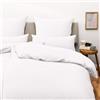 Blumtal Copripiumino Singolo in Microfibra, Set Completo Copripiumino Singolo con 2 Federe Cuscini Letto, 140 x 220 & 50 x 70 (1x), Bianco