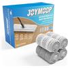 JOYMOOP Cuscinetti ricambio microfibra, 4 pezzi, testa piatta, 33×12,4 cm | doppi panni grigi e a righe|lavaggio a secco e a umido|lavabili in lavatrice|assorbono acqua e sporco|per usi ripetuti