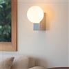 B·LED BARCELONA LED BARCELONA LED Applique da Parete SIDERAL con Sfera in Vetro Opalino, Lampada da Parete per Interni Minimalista Moderno con Base in Alluminio, Lampadina G9 per Camera Bagno Corridoio Soggiorno Cromo