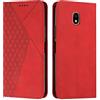 KOUYI Cover per Samsung Galaxy J3 2017 / J330, Custodia Portafoglio,Cover Libro,Pelle Flip/Folio Case con [Funzione di Supporto] [3-Scheda Slot] [Magnetica] Antiurto (Rosso)