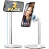COOPER MagStand - Supporto per iPhone Regolabile per Scrivania Magnetico | Magsafe Stand per iPhone 17 (Pro Max) 16/15/14/13/12, Porta Cellulare da Tavolo, Supporto Telefono (x2 - Bianco Ghiaccio)